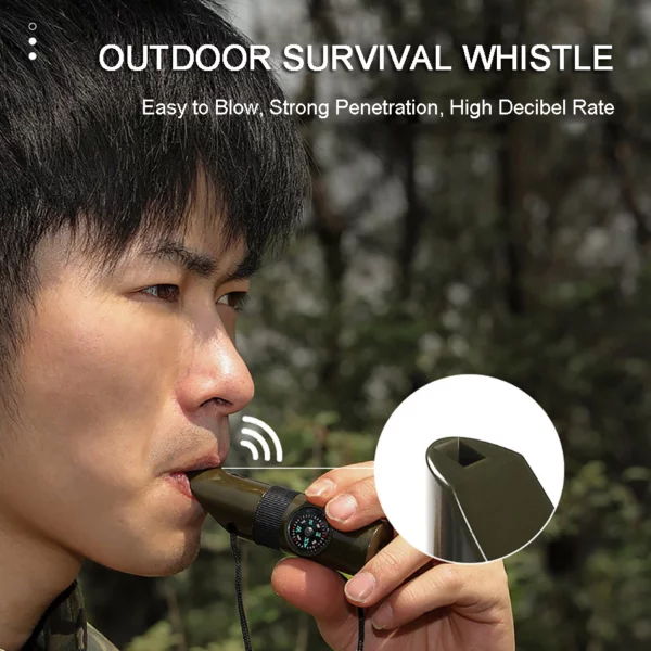 7-in-1 Survival Whistle: Portable High Decibel Safety Tool - Image 3