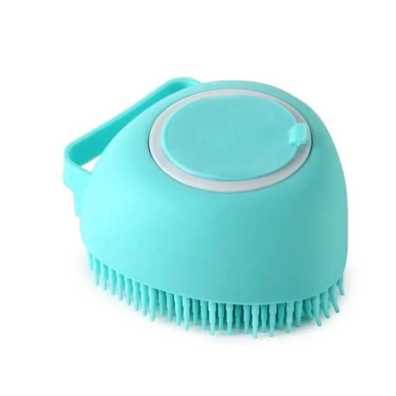 Silicone Pet Bath Massage Brush with Soft Bristles