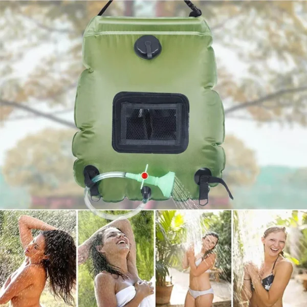 20L Camping Shower Bag with Removable Hose & Shower Head - Image 8