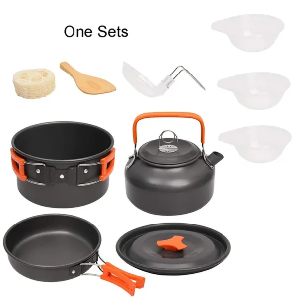 Camping Cookware Kit: Aluminum Cooking Set with Kettle, Pan, and Pot for Outdoor Hiking, Picnic, BBQ - Image 8