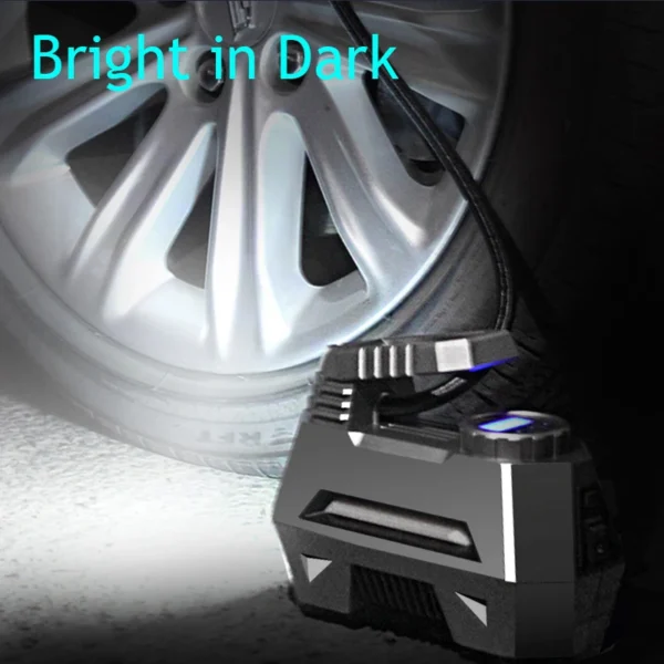 12V Portable Air Compressor Tire Inflator – 150 PSI with Gauge & Emergency LED Light - Image 12