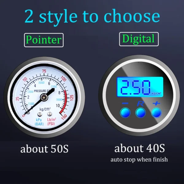 12V Portable Air Compressor Tire Inflator – 150 PSI with Gauge & Emergency LED Light - Image 16