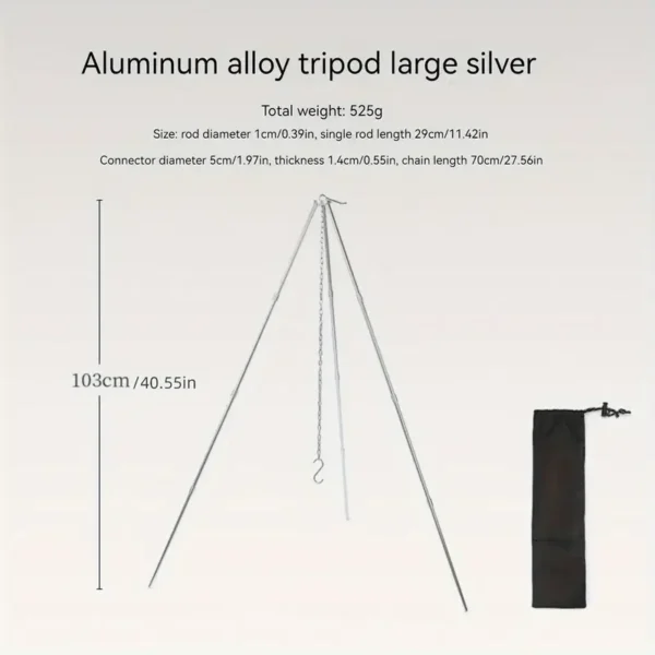 Portable Camping Tripod for Hanging Pot – Foldable Campfire Cooking Stand - Image 9