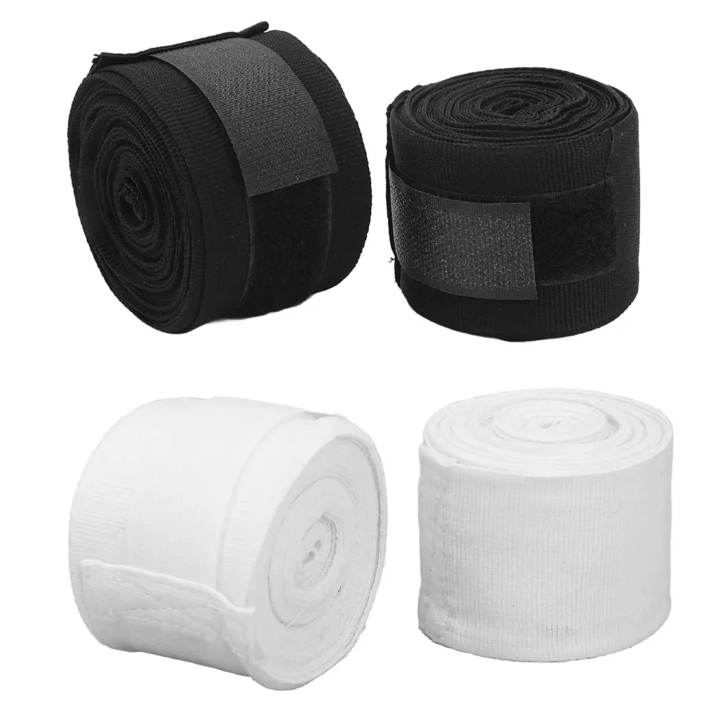 2pcs 5M Semi-Elastic Boxing Hand Wraps – Quick-Dry Cotton with Hook & Loop for Muay Thai/Kickboxing