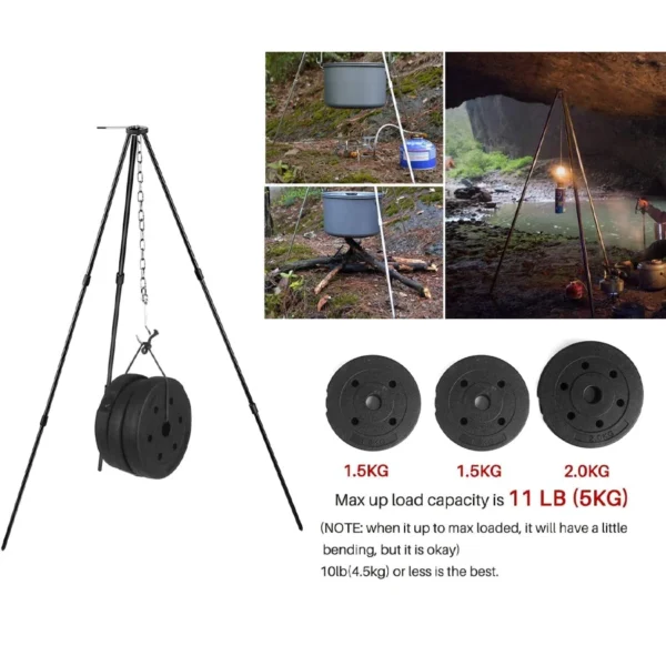 Portable Camping Tripod for Hanging Pot – Foldable Campfire Cooking Stand - Image 14