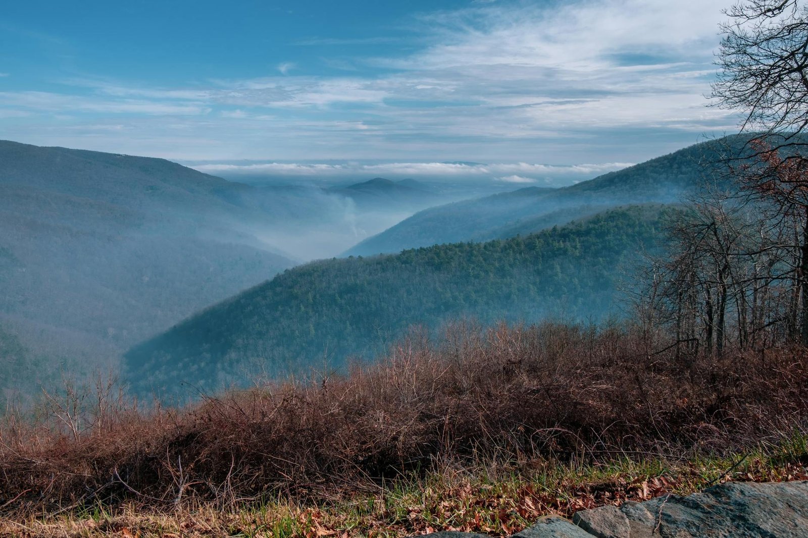 thick smoke covering the hills