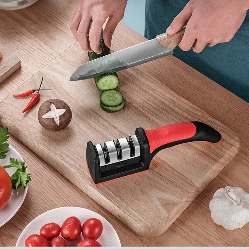 3-Stage Knife Sharpener β Handheld Multi-Function Quick Sharpening Tool with Non-Slip Base - Image 3
