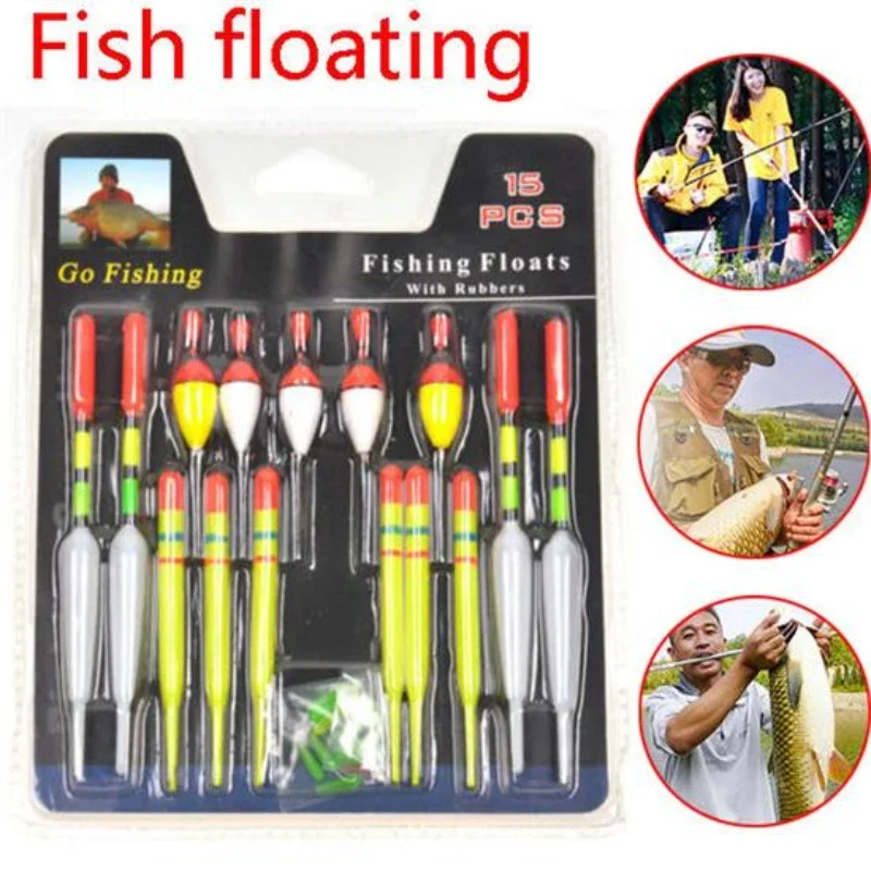 15PCS Portable Fishing Float Set – Multi-Size Bobbers for Outdoor Fishing & Fish Hunting