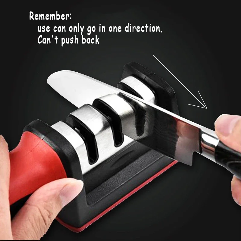 3-Stage Knife Sharpener β Handheld Multi-Function Quick Sharpening Tool with Non-Slip Base - Image 5