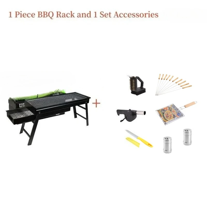 Large Folding Charcoal BBQ Grill – Portable Outdoor Camping & Picnic Barbecue Stove - Image 9