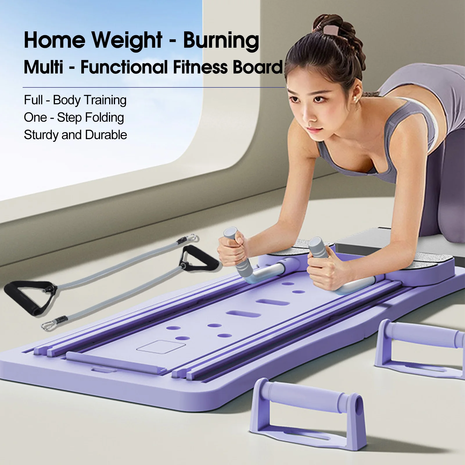 Foldable 4-in-1 Pilates Board & Ab Wheel β Core Trainer for Home Gym Workouts - Image 3