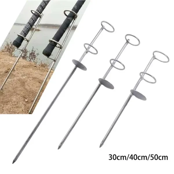 Portable Stainless Steel Fishing Rod Holder – Anti-Rust Ground Spike Bank Fishing Rod Stand