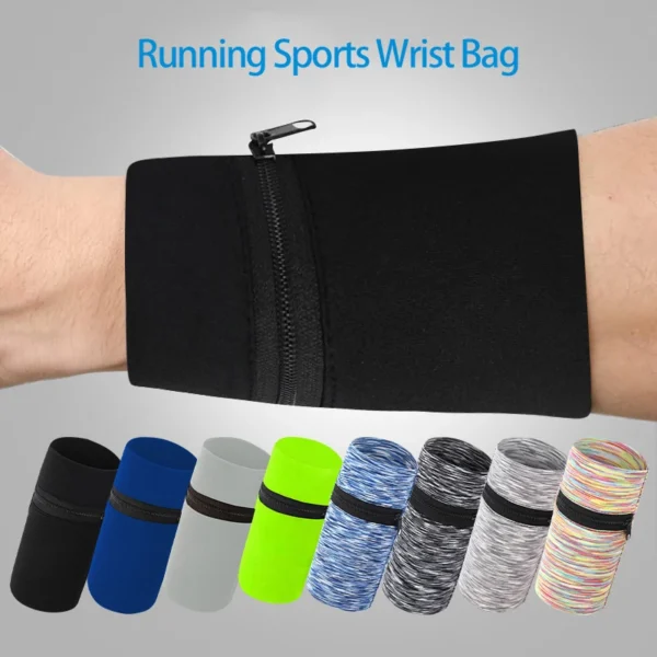 Breathable Sports Wrist Bag – Quick-Dry Running & Fitness Wrist Pocket with Zipper
