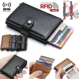 RFID Blocking Metal Card Holder Wallet – Luxury Minimalist Business & Credit Card Case for Men & Women